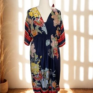 Johnny Was NWT Averitt Silk dress w/silk slip XXL